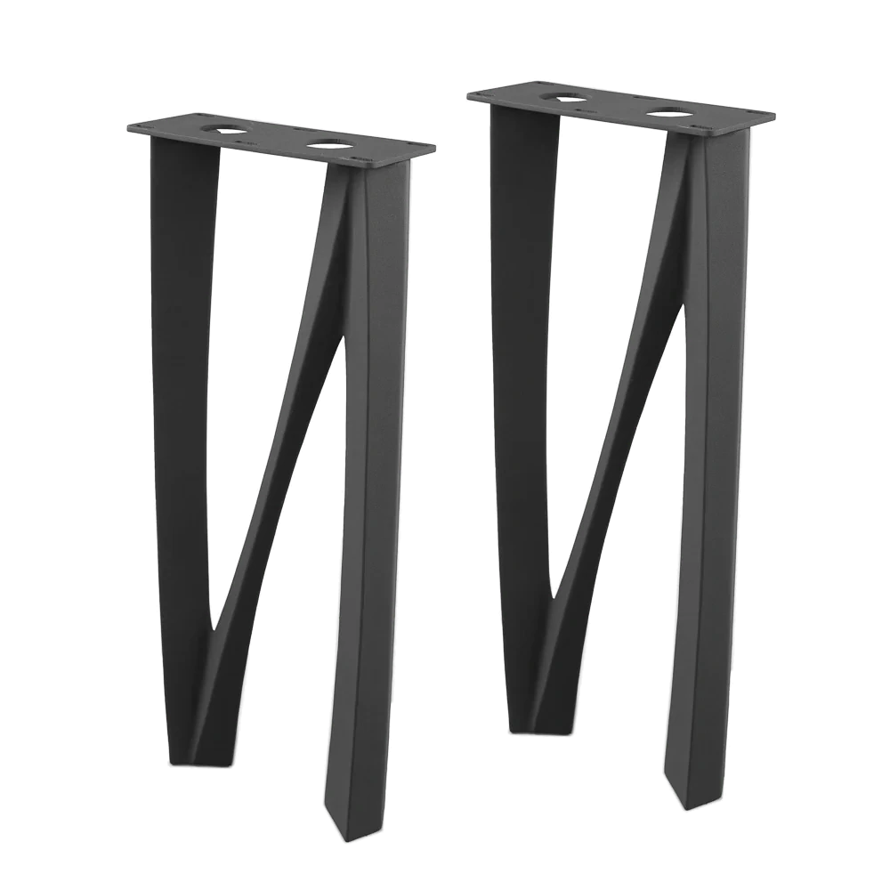 Norah matte black steel table base