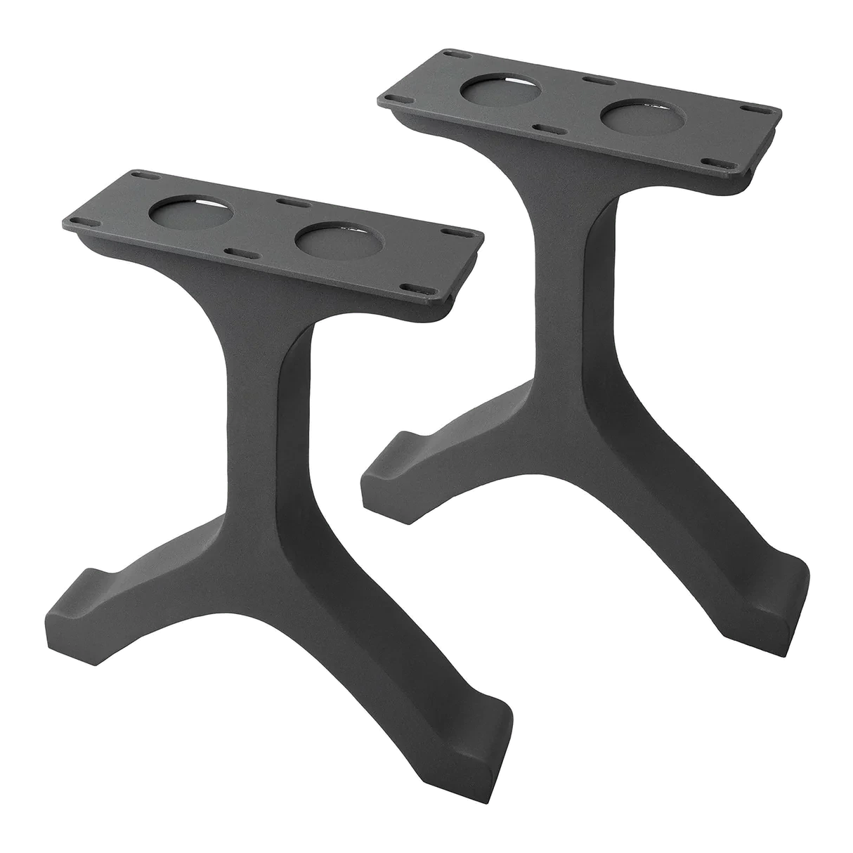 Wishbone matte black steel table base