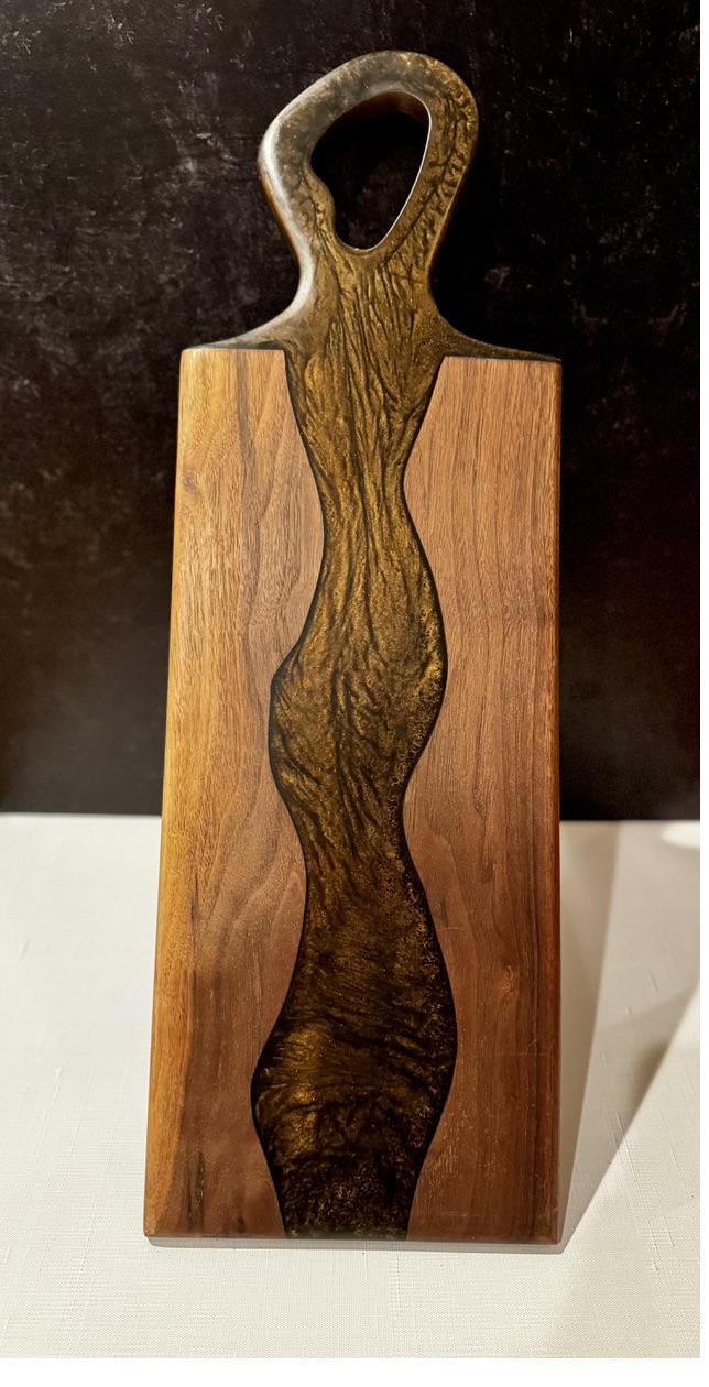 Walnut coaster in use